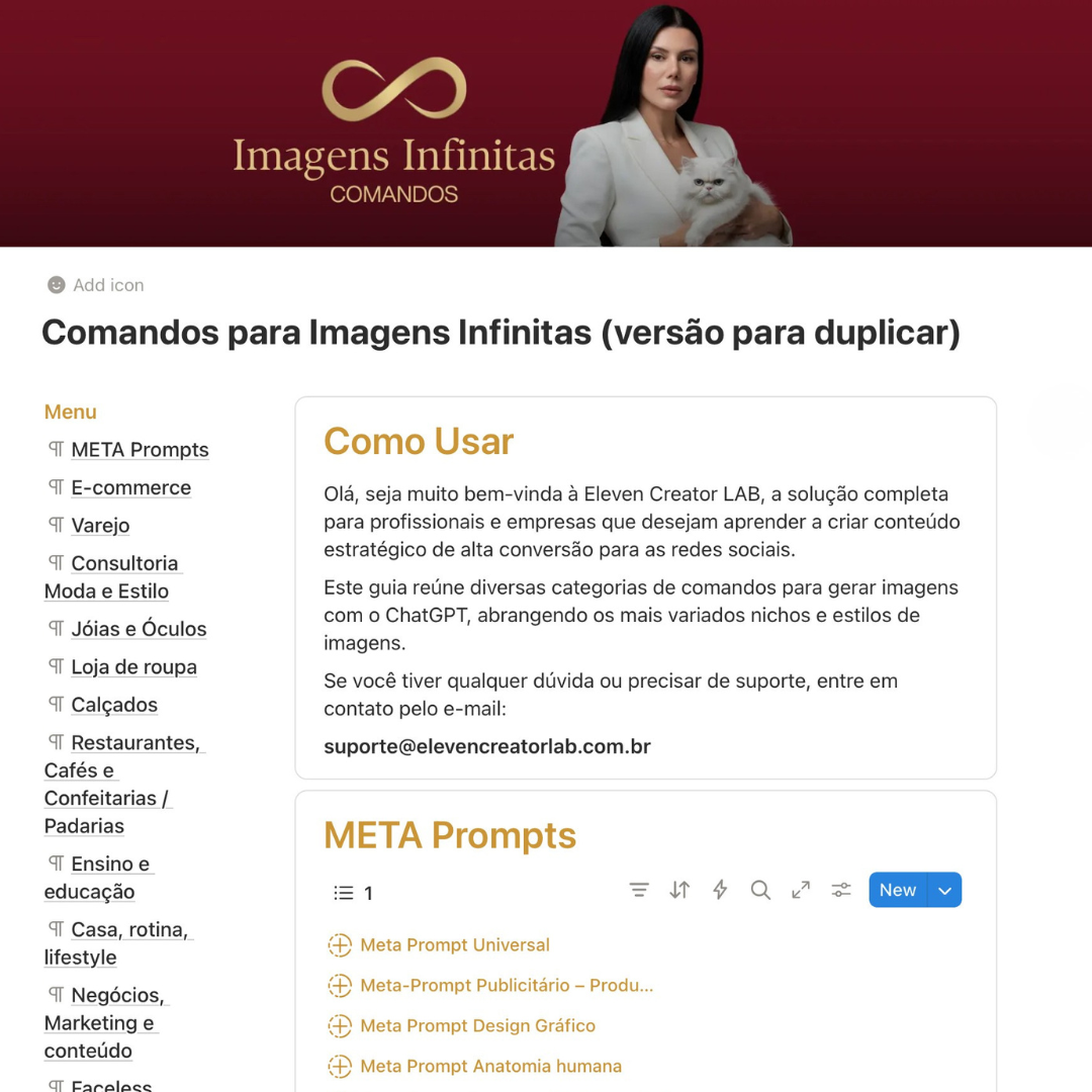 +500 comandos para criação de imagens